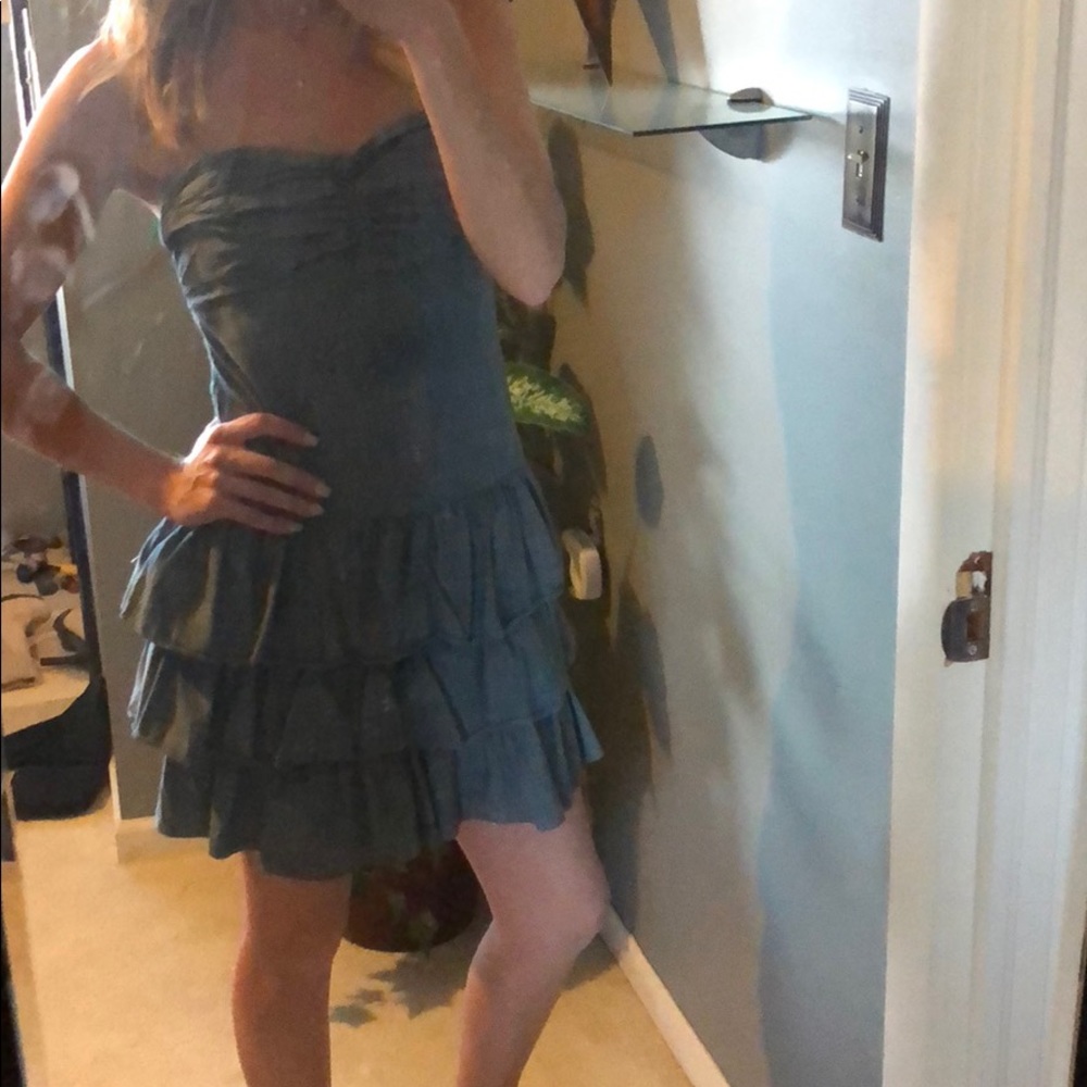Jean tube top dress.